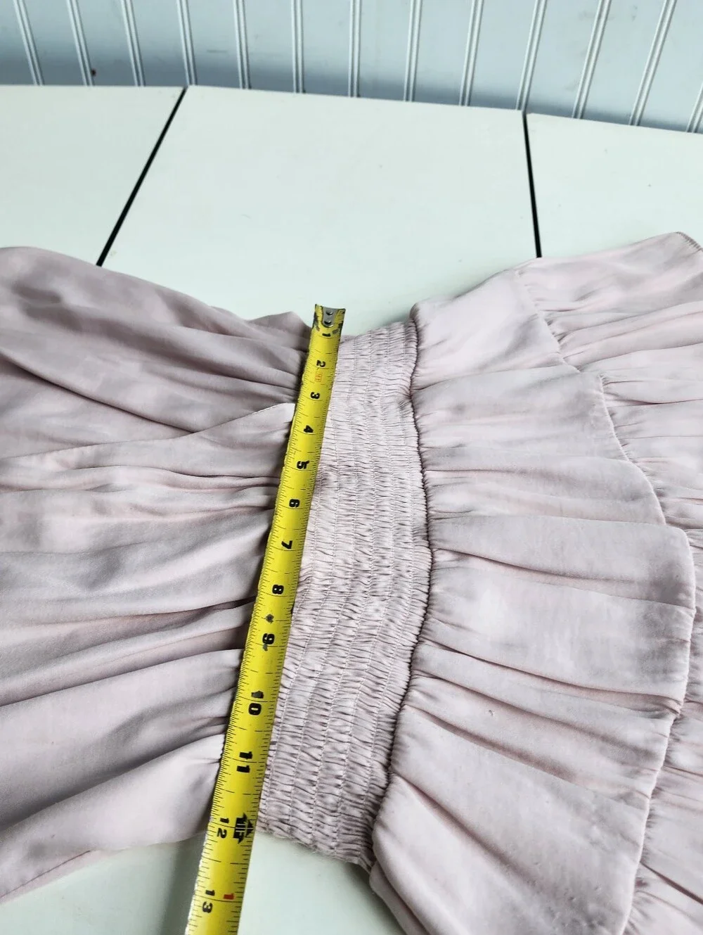 Mustard Seed Blush Pink Smocked Waist Tiered Ruffle Mini Dress S14934 Small